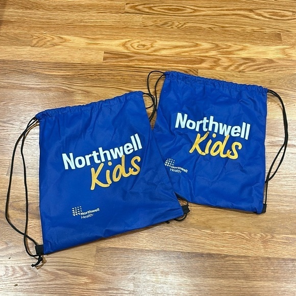 Northwell Kids String Backpack Bundle royal blue graphic set of 2 - Picture 1 of 2